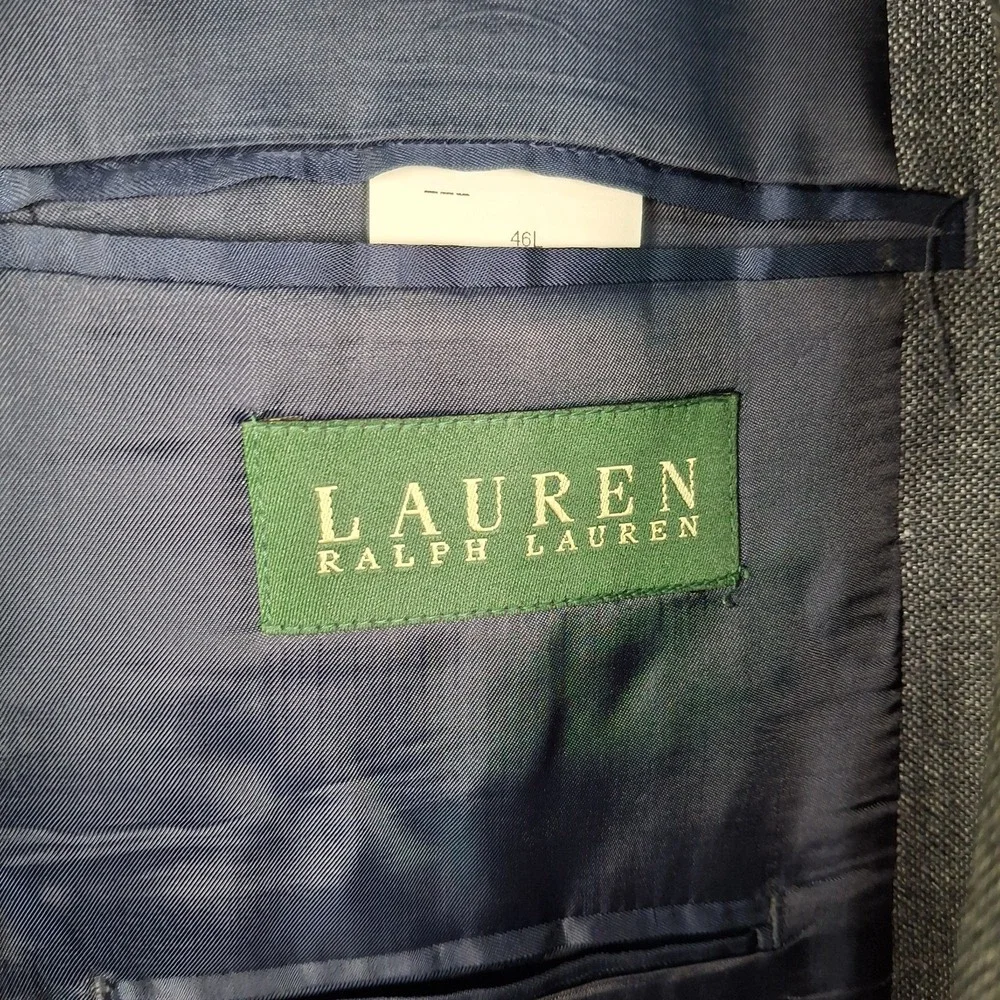 Lauren Ralph Lauren Suit Jacket Men's 46L Plaid Silk‎ Wool Sport Coat New